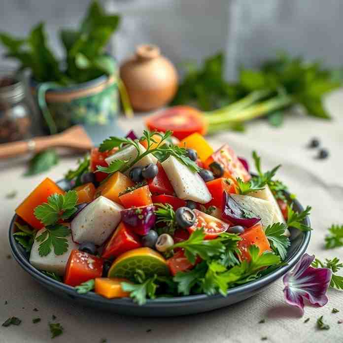 Delicious Vegan Salad Recipe - Belarusian Spring Herbs & Veggies